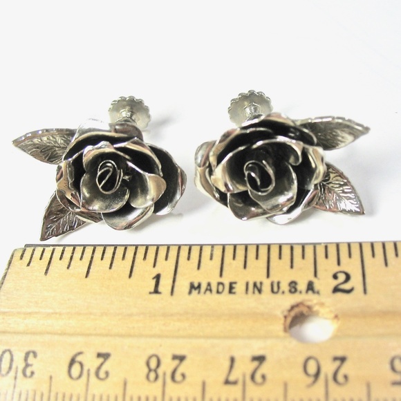 Coro Pin and Earring Set, 1950s, Rosebud, Wishbone - Picture 7 of 8